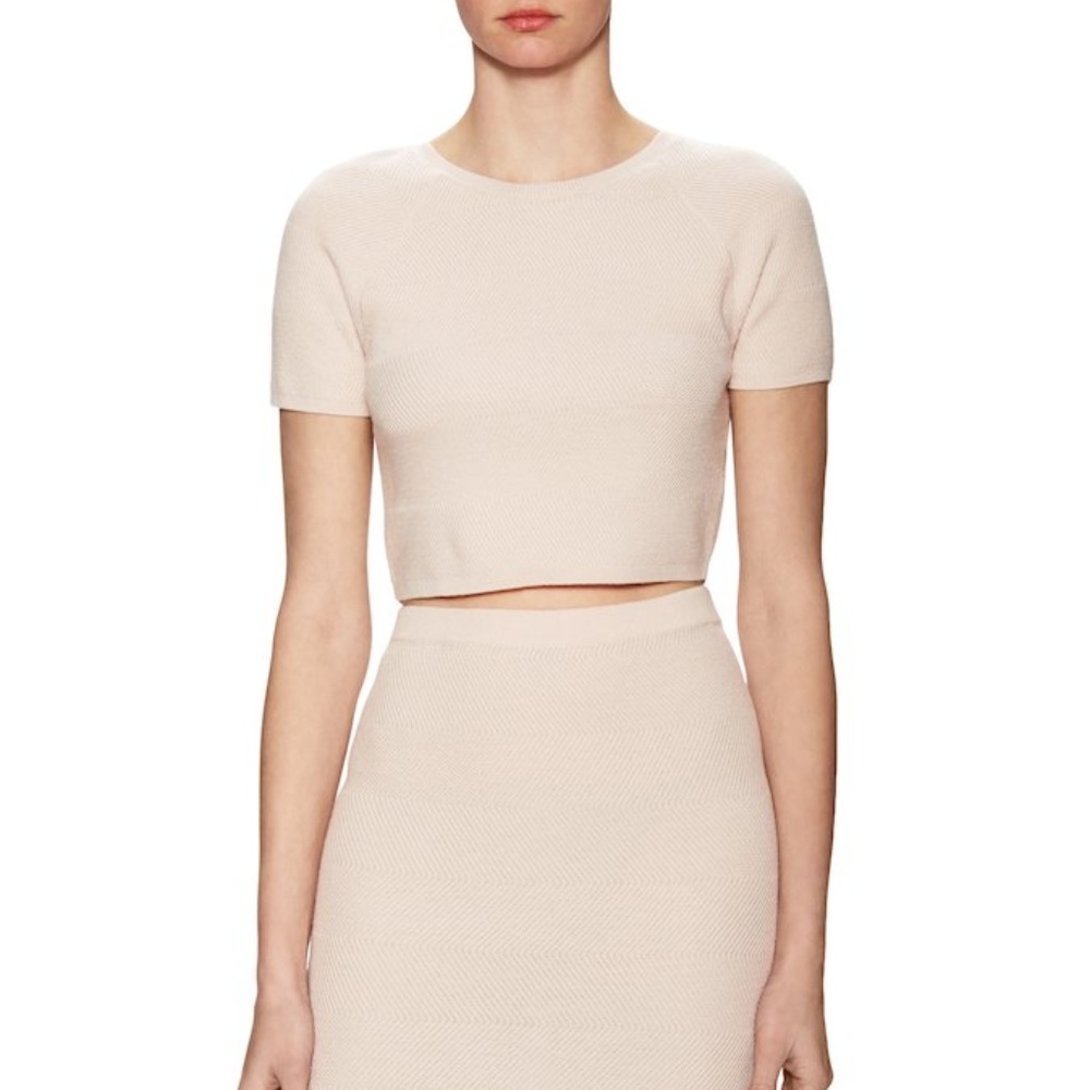 Ballerina Pink Herringbone Wool Top